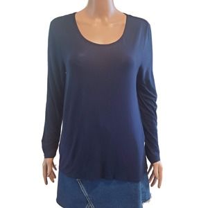 Soma Cool Nights Size XS Navy Blue Pajama Top Long Sleeve